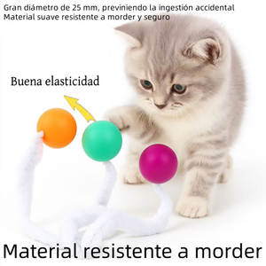 Juguete Para Gatos Pelota Elástica De Oruga De Amazon, Gusano Arcoíris Para Aliviar El Aburrimiento En Juegos Solitarios De Gatos, Resistente A Arañazos Y Mordiscos, Varilla De Atracción Interactiva P