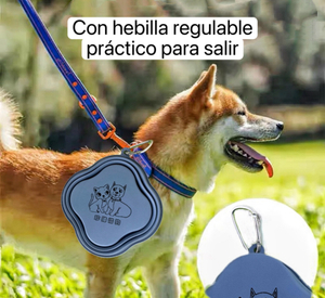 Cuenco para mascotas de venta directa de fábrica con cerradura, cuenco de silicona portátil y plegable