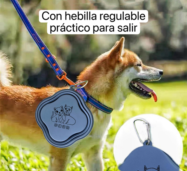 Cuenco para mascotas de venta directa de fábrica con cerradura, cuenco de silicona portátil y plegable