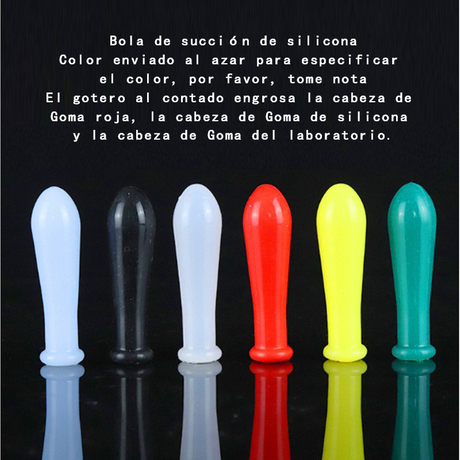 El gotero al contado engrosa la cabeza de Goma roja, la cabeza de Goma de silicona y la cabeza de Goma del laboratorio.