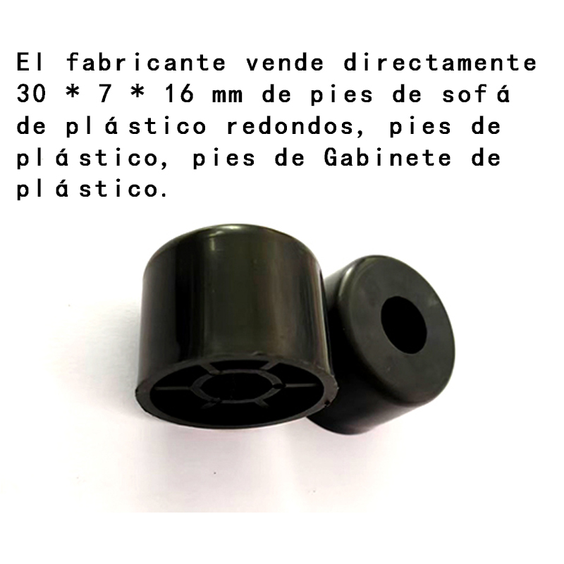 El fabricante vende directamente 30 * 7 * 16 mm de pies de sofá de plástico redondos, pies de plástico, pies de Gabinete de plástico