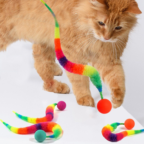 Mayorista de juegos de juguetes para gatos | Plumas, cascabeles, cuerdas elásticas y cuerdas de cáñamo | Juguetes para entretenimiento interactivo de gatitos | Pelotas elásticas tricolores