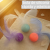 Pelota elástica dopamina, pelota de goma silicona saltarina, varilla para jugar con gatos con plumas, juguetes para entretenerse solo para aliviar el aburrimiento, accesorios para gatos silenciosos