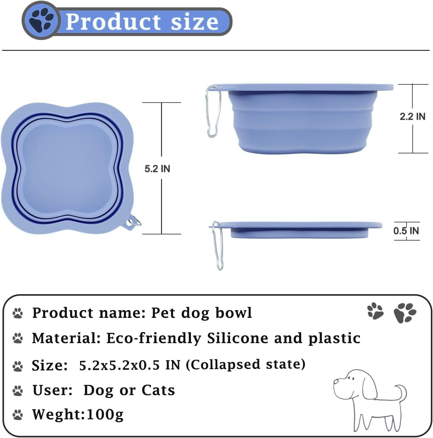 Taz&oacute;n de mascotas plegable