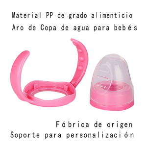 Combinación de tapa de polvo de mango de biberón de calibre estándar para bebés y tapa de polvo de tapa dental biberón PP de calibre ancho para bebés