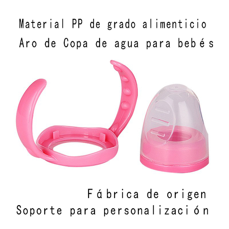 Combinación de tapa de polvo de mango de biberón de calibre estándar para bebés y tapa de polvo de tapa dental biberón PP de calibre ancho para bebés